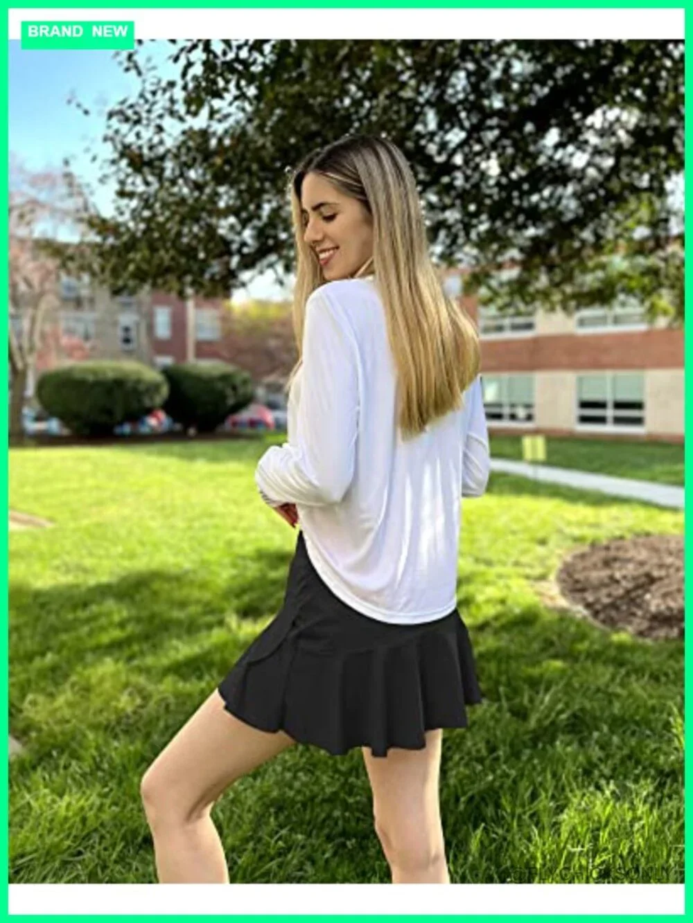 Tennis Skirt with High Waist and Pockets Ruffle Athletic Skort with Inner Shorts